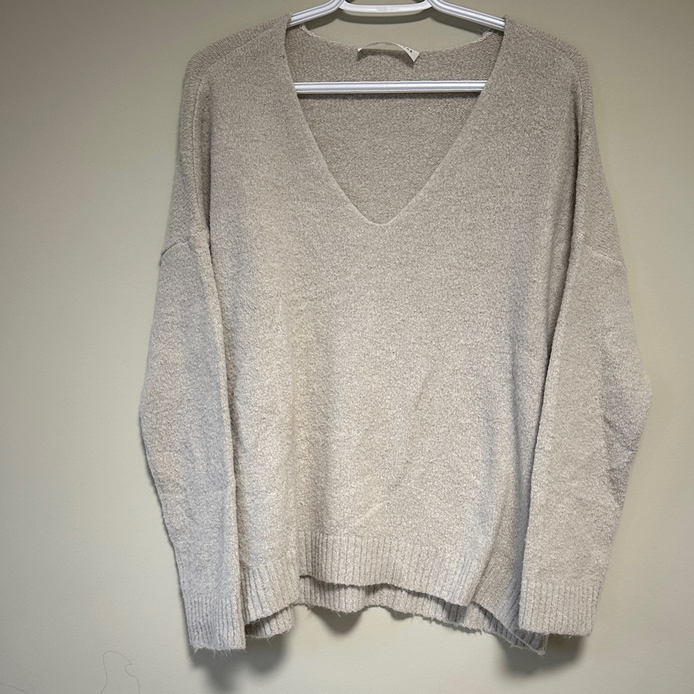 Cozy Cream V-Neck Sweater